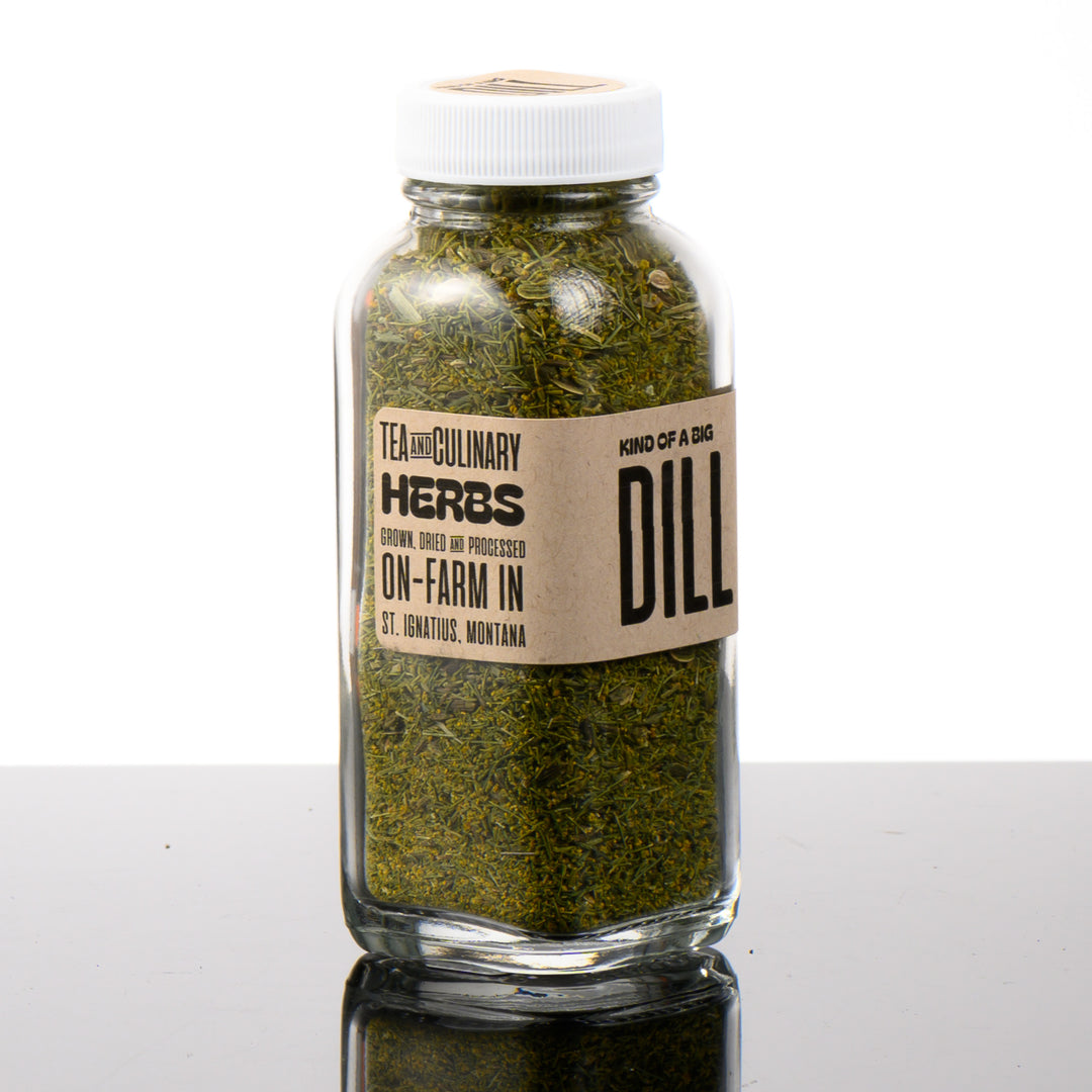 Awesome Herbs's Montana-grown Culinary Herbs - (Kind of a Big) Dill - in glass jar for gifting or home use.