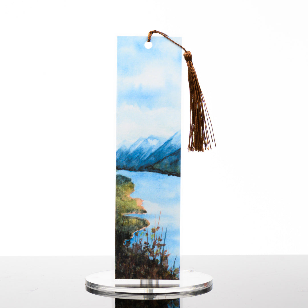 Apgar Overlook Bookmark, by Stark Mountain Studio - 1 7/8 x 7 3/8” bookmark of a Bobbe Almer watercolor painting with tassel - a perfect gift for the bibliophile in your life.