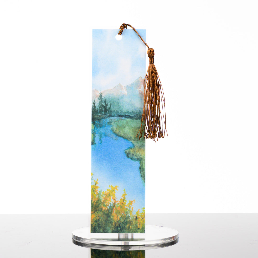 Goldenrod Bookmark, by Stark Mountain Studio - 1 7/8 x 7 3/8” bookmark of a Bobbe Almer watercolor painting with tassel - a perfect gift for the bibliophile in your life.