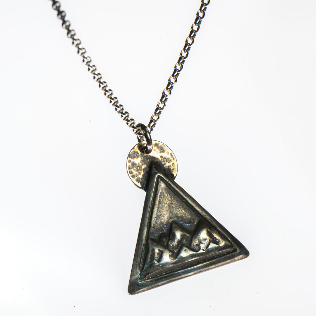 Cobblestone Designs of Montana's Triangle Mountains and Moon Necklace, handcrafted in Montana