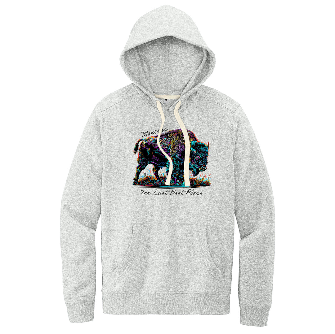 Many-Color Bison - Re-Fleece Hooded Sweatshirt