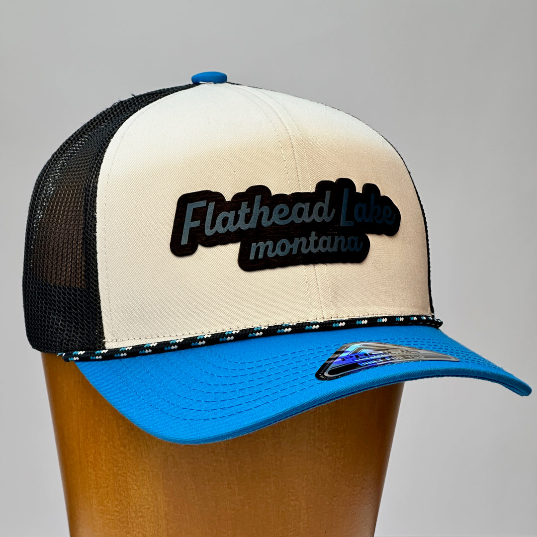 Celebrate Flathead Lake with this hand-dyed leather patch hat. Montana-made, durable, and stylish. Captains Hat