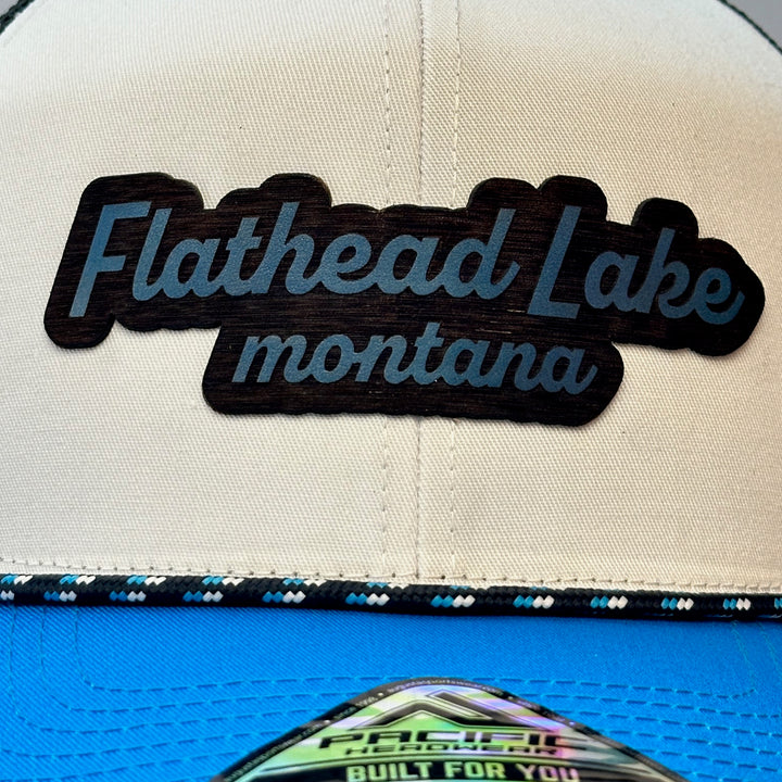 Celebrate Flathead Lake with this hand-dyed leather patch hat. Montana-made, durable, and stylish. Captains Hat