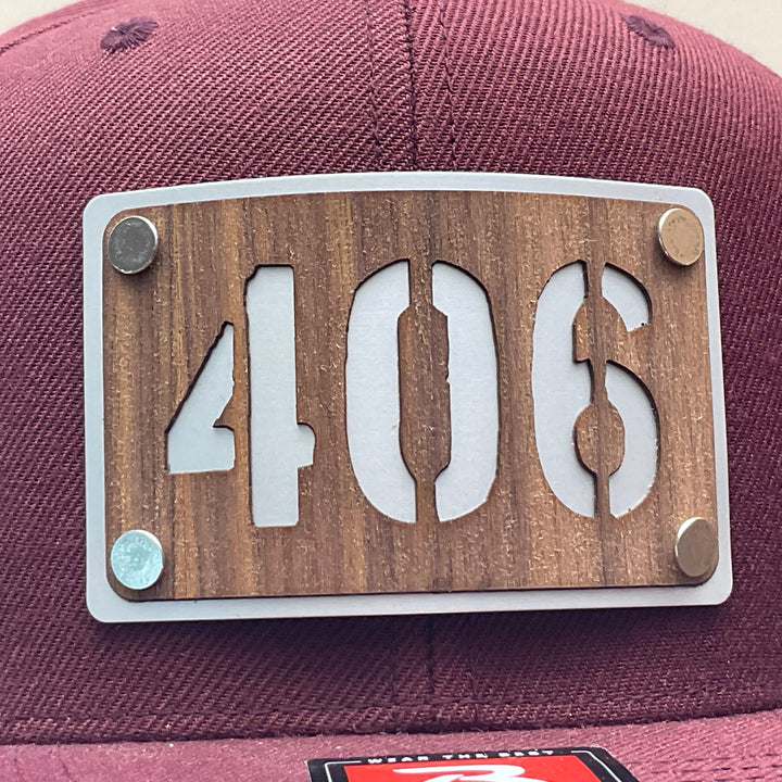 406 Walnut Wood & Anodized Aluminum Richardson Flat Bill Hat