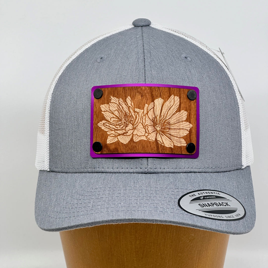 Bitterroot Wood Patch Grey & White Trucker Hat