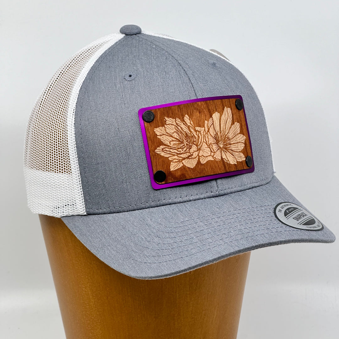 Bitterroot Wood Patch Grey & White Trucker Hat