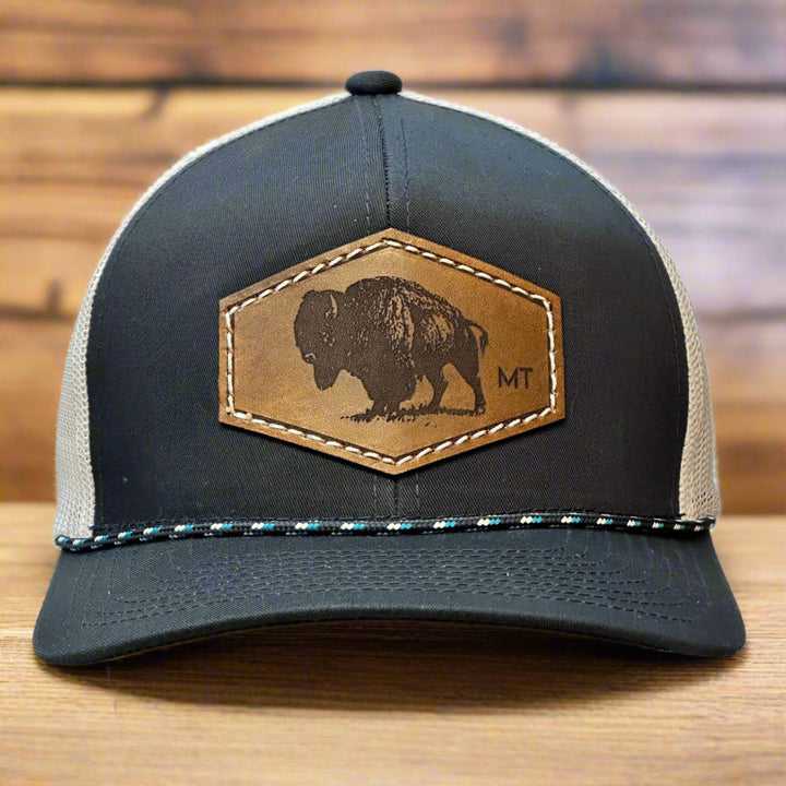 Montana Bison Leather Patch Hat