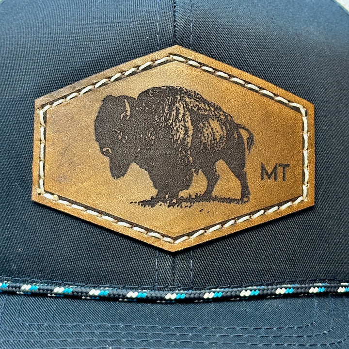 Montana Bison Leather Patch Hat