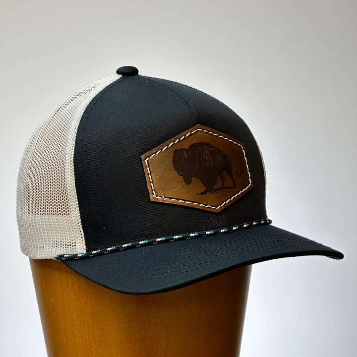 Montana Bison Leather Patch Hat