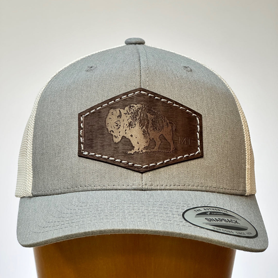 Montana Bison Leather Patch Hat