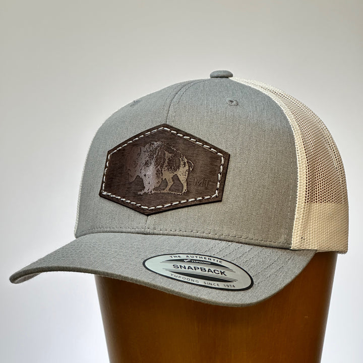 Montana Bison Leather Patch Hat