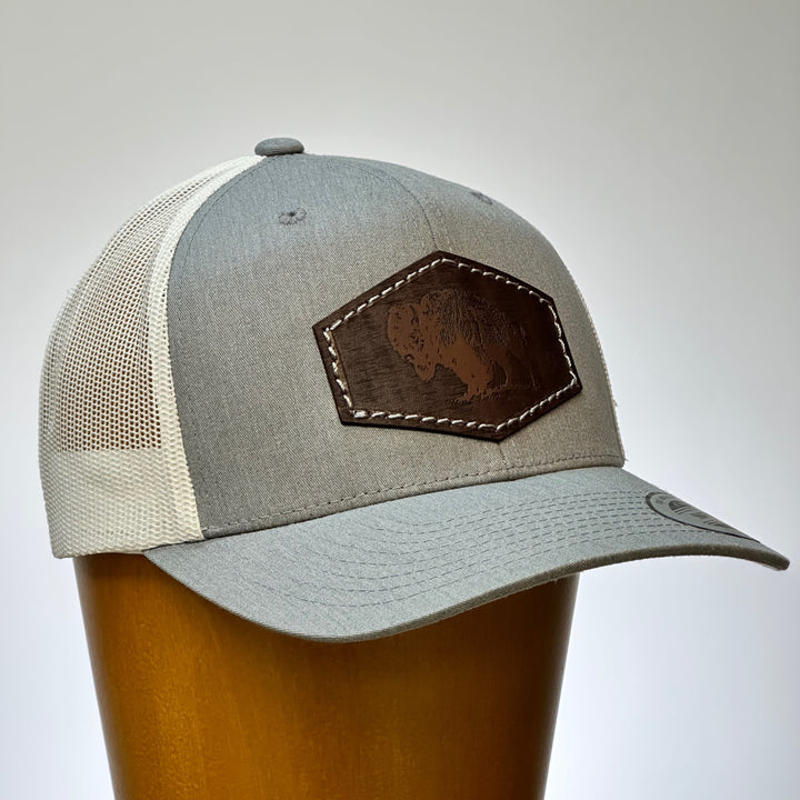 Montana Bison Leather Patch Hat