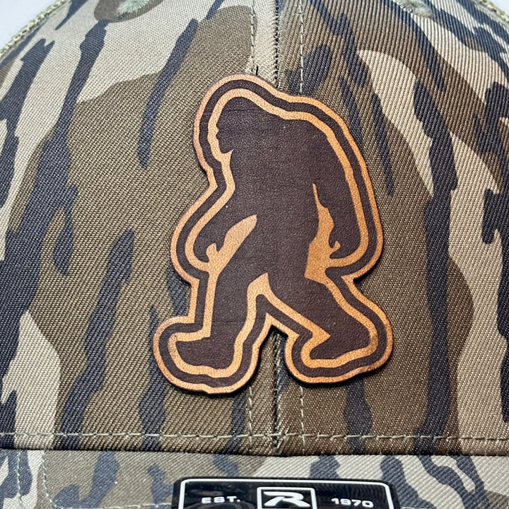 Sasquatch Leather Patch Mossy Oak Richardson Trucker Hat