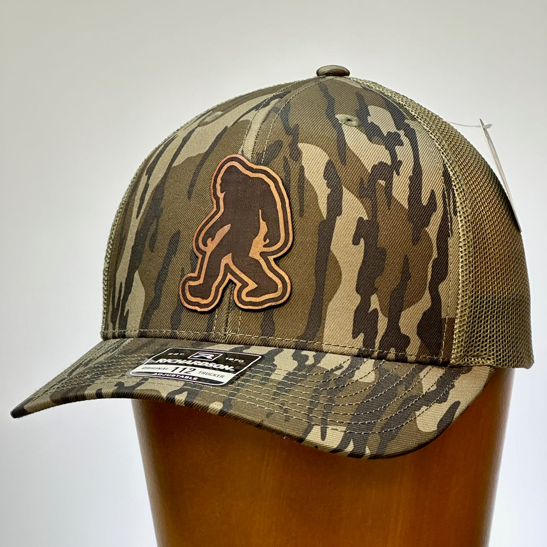 Sasquatch Leather Patch Mossy Oak Richardson Trucker Hat