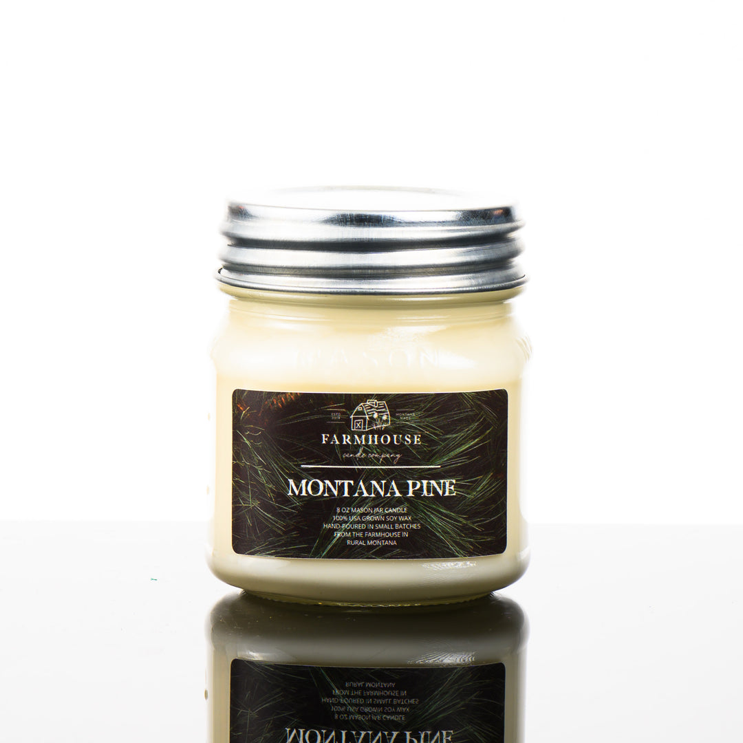 Farmhouse Candle Co 8 oz Montana Pine Mason Jar Candle