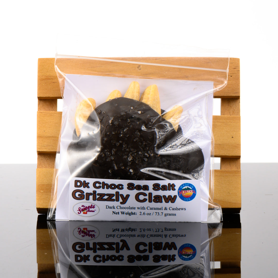 Lolo Sweets Barn Dark Chocolate Sea Salt Grizzly Claw - 2.6 oz of Montana made chocolate gift goodness