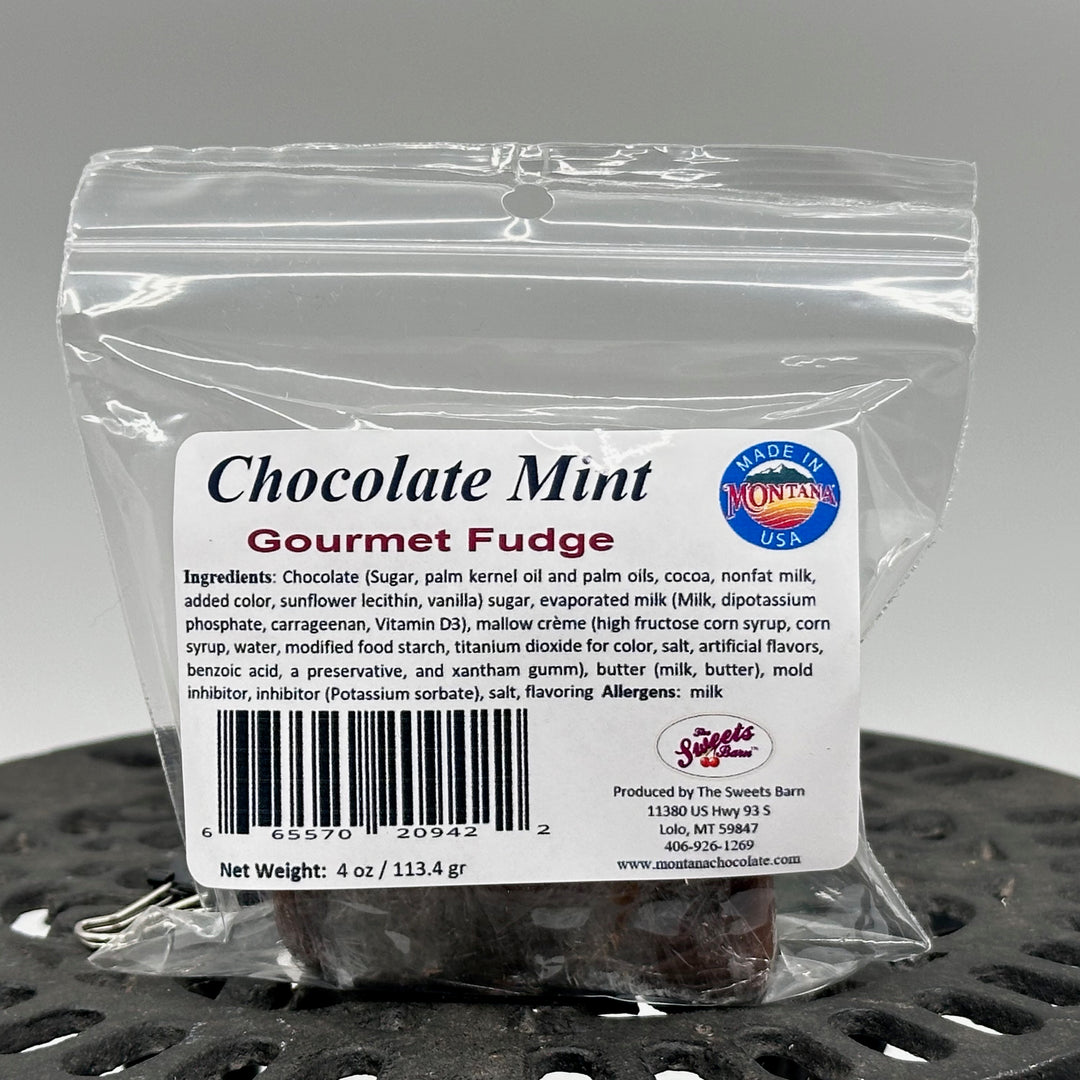 Lolo Sweets Barn Chocolate Mint Fudge - 4 oz of Montana made chocolate gift goodness