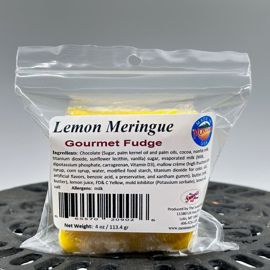 Lolo Sweets Barn Lemon Meringue Fudge - 4 oz of Montana made chocolate gift goodness