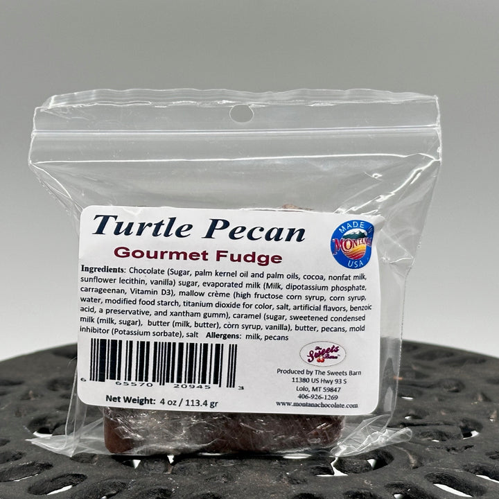 Lolo Sweets Barn Turtle Pecan Fudge - 4 oz of Montana made chocolate gift goodness