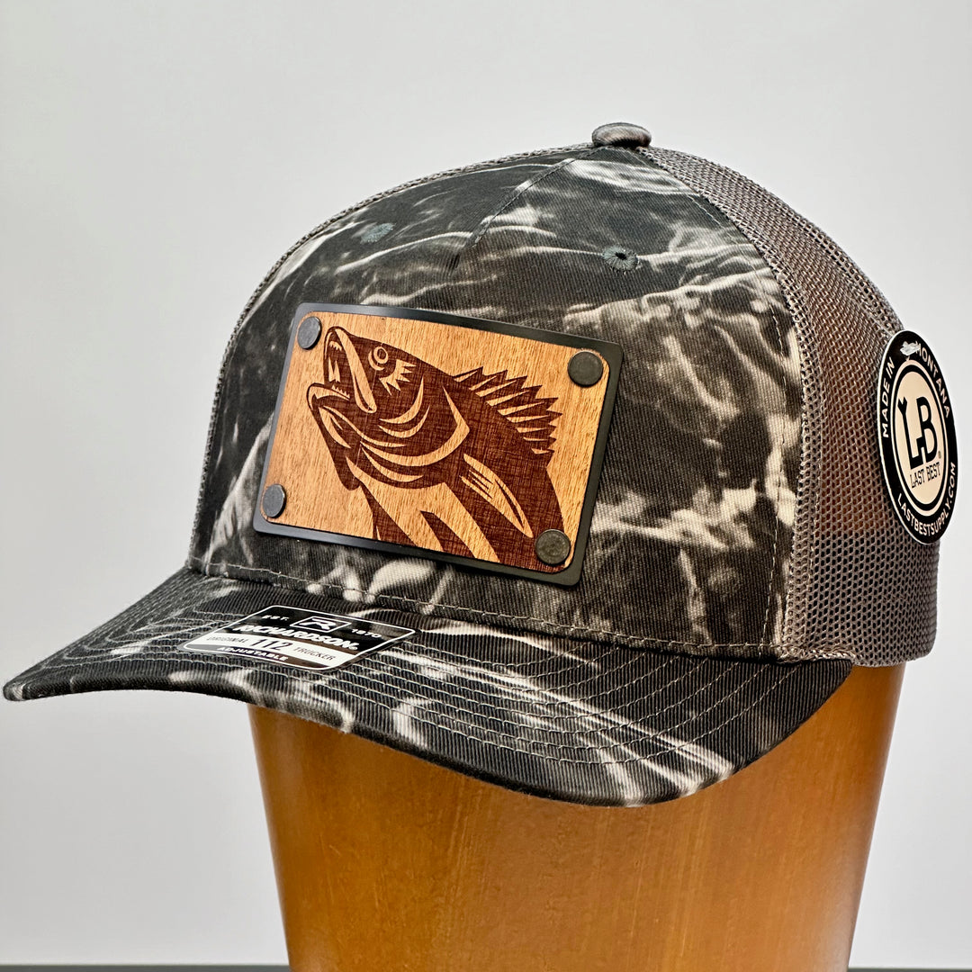 made in montana mahogany wood veneer richardson trucker hat