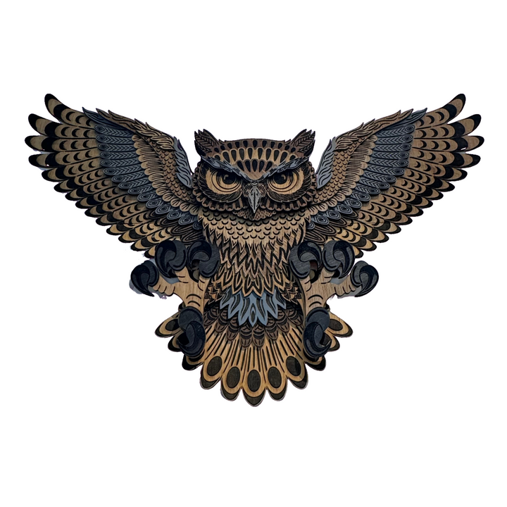 RJS Engraving & Design's Owl 3D Layered Wood Art