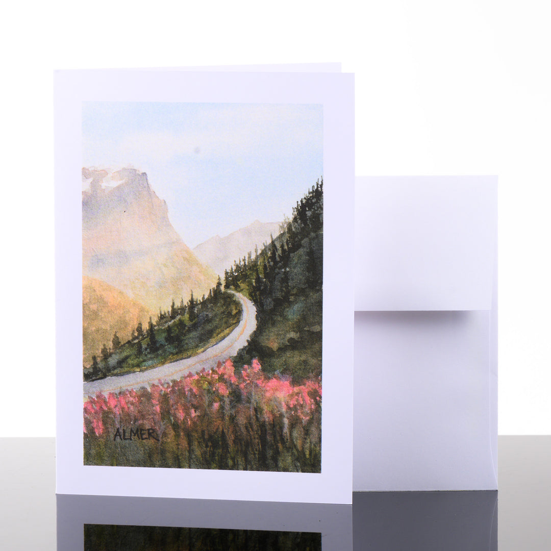 Golden Hour Greeting Card, by Stark Mountain Studio - 5x7 blank greeting card of a Bobbe Almer watercolor painting with envelope