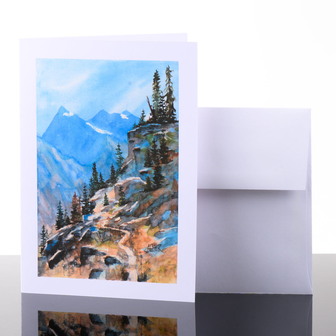 High Country Trail Greeting Card, by Stark Mountain Studio - 5x7 blank greeting card of a Bobbe Almer watercolor painting with envelope