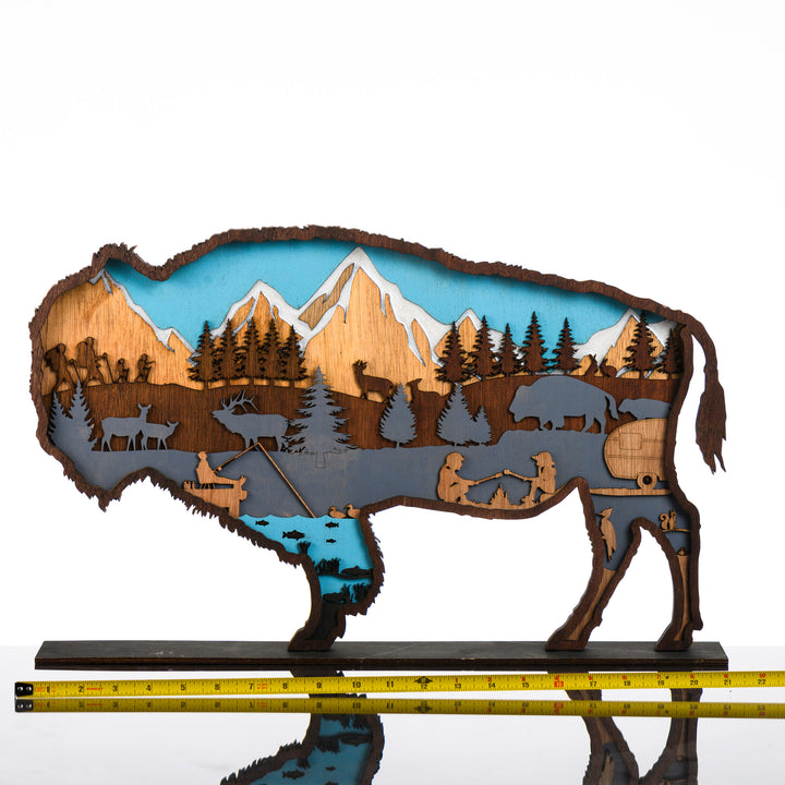 RJS Engraving & Design Bison 3D Layered Wood Art, XLarge