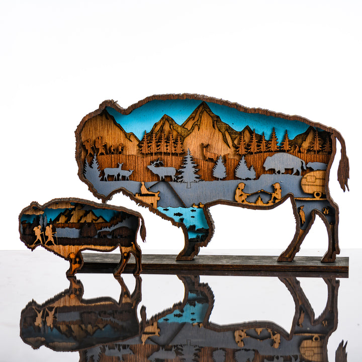 RJS Engraving & Design Bison 3D Layered Wood Art, 2 sizes